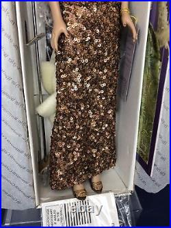 16 Tonner Tyler Wentworth Sydney Chase 24 KT Elegant Sequined Gold Gown MIB