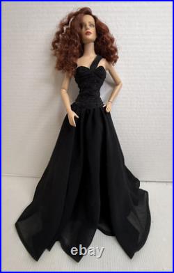 2003 Doll by Robert Tonner Curly Brown/ Red Hair In Black Evening Dress