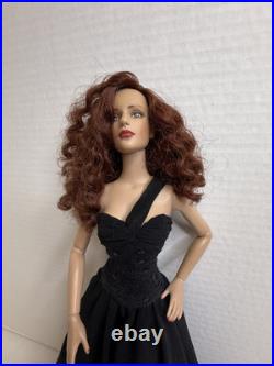 2003 Doll by Robert Tonner Curly Brown/ Red Hair In Black Evening Dress