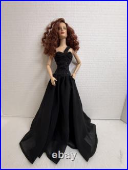 2003 Doll by Robert Tonner Curly Brown/ Red Hair In Black Evening Dress
