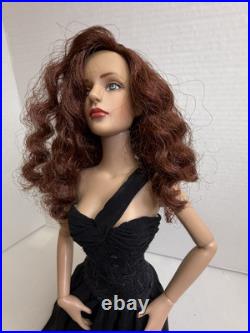 2003 Doll by Robert Tonner Curly Brown/ Red Hair In Black Evening Dress