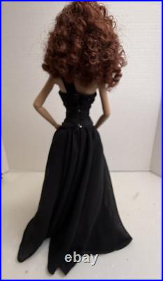 2003 Doll by Robert Tonner Curly Brown/ Red Hair In Black Evening Dress