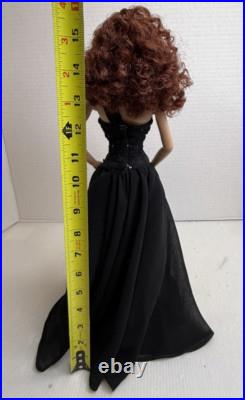 2003 Doll by Robert Tonner Curly Brown/ Red Hair In Black Evening Dress