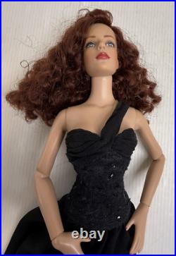 2003 Doll by Robert Tonner Curly Brown/ Red Hair In Black Evening Dress