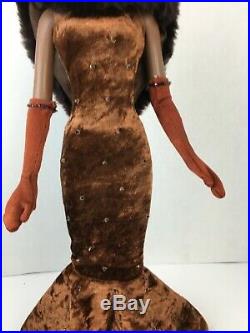 Bronze Siren Esme sunning brown velvet tiny braid hairstyle dressed doll Tonner