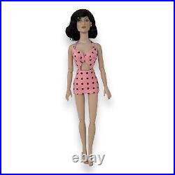 Tonner Anne Harper Basic Wigged Doll Pink Brown Polkadot Swimsuit Brown Wig