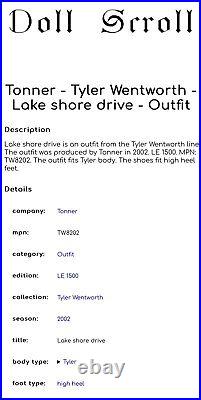 Tonner Tyler Something Sleek Special Edition Wearing Lake Shore Drive-read