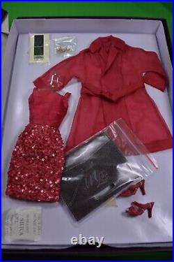 Tonner Tyler Wentworth Little Luxuries Persimmon Outfit, Red Sequined Dress, Coat