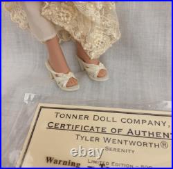 Tyler Wentworth Signed Robert Tonner Doll Serenity COA Ivory Lace Beaded Dress Tyler Wentworth Signed Robert Tonner Doll Serenity COA Ivory Lace Beaded Dress
